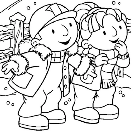 Kolorowanka Bob Budowniczy wita zimę